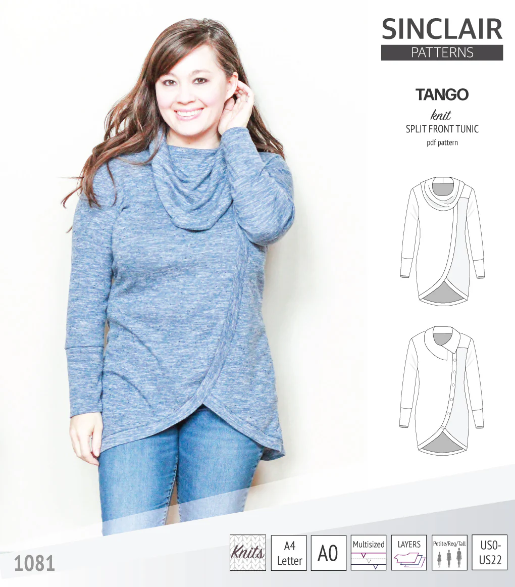 Tango split hem knit tunic for women (PDF) - Image 4