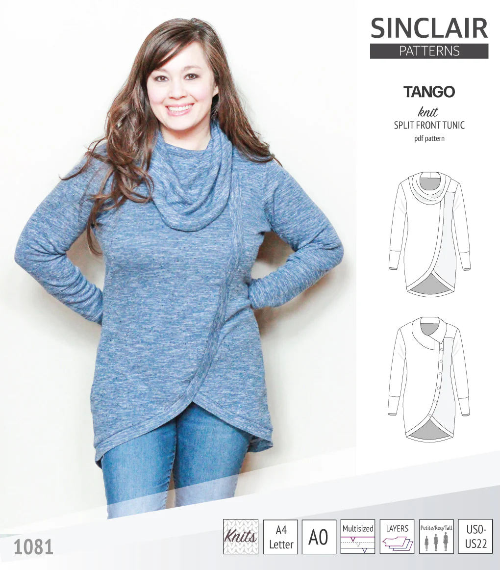 Tango split hem knit tunic for women (PDF) - Image 5