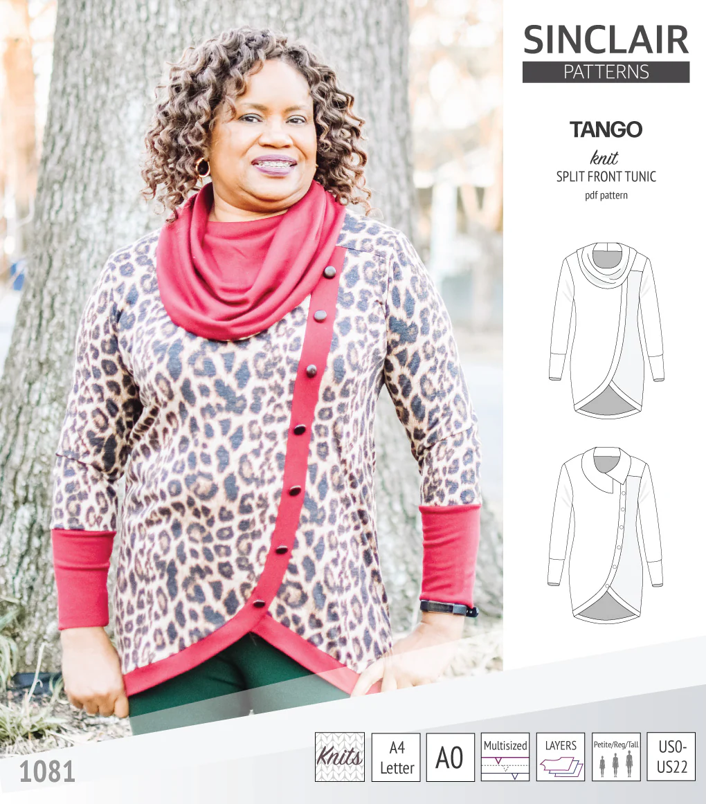 Tango split hem knit tunic for women (PDF) - Image 6