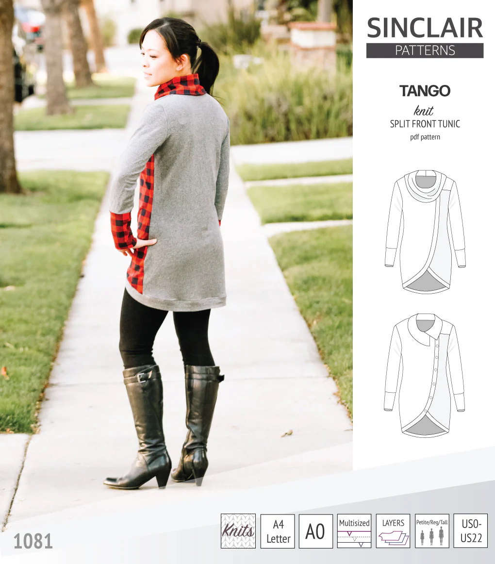 Tango split hem knit tunic for women (PDF) - Image 8