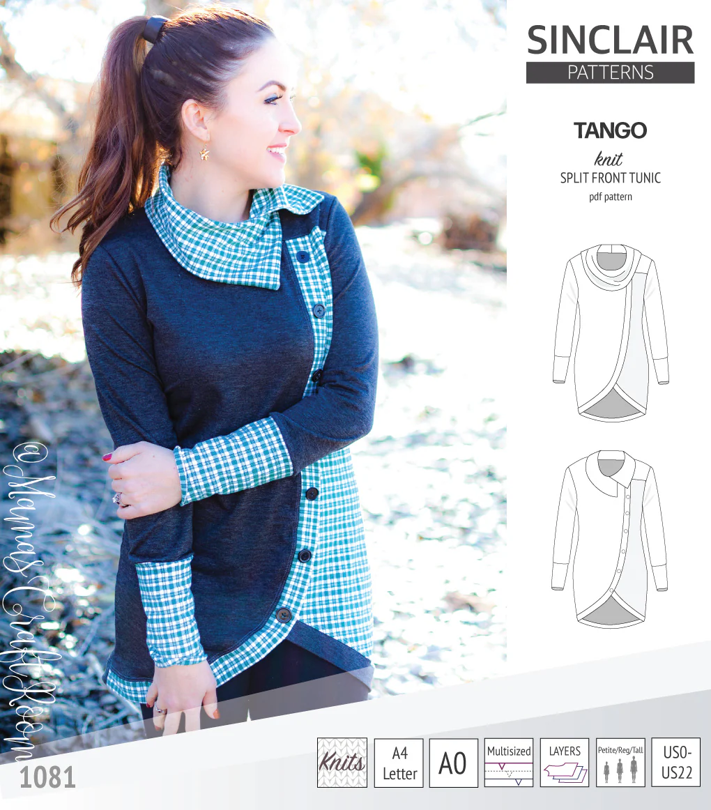 Tango split hem knit tunic for women (PDF) - Image 9