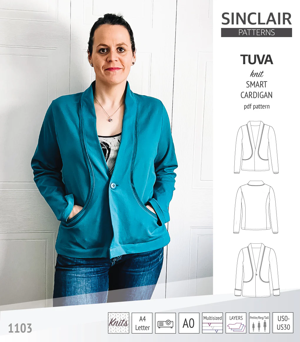 Tuva knit smart cardigan with pockets (PDF) - Image 36