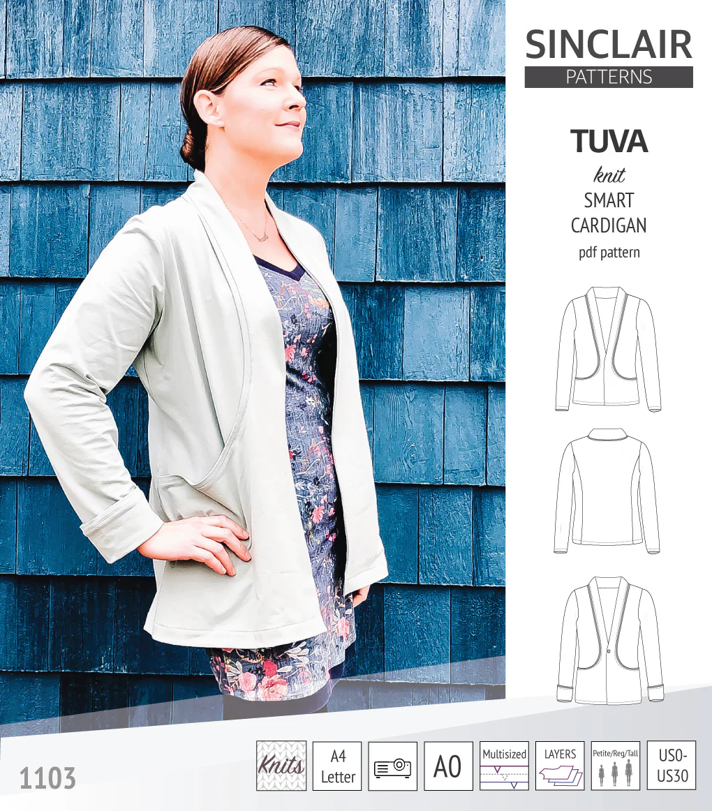 Tuva knit smart cardigan with pockets (PDF) - Image 43