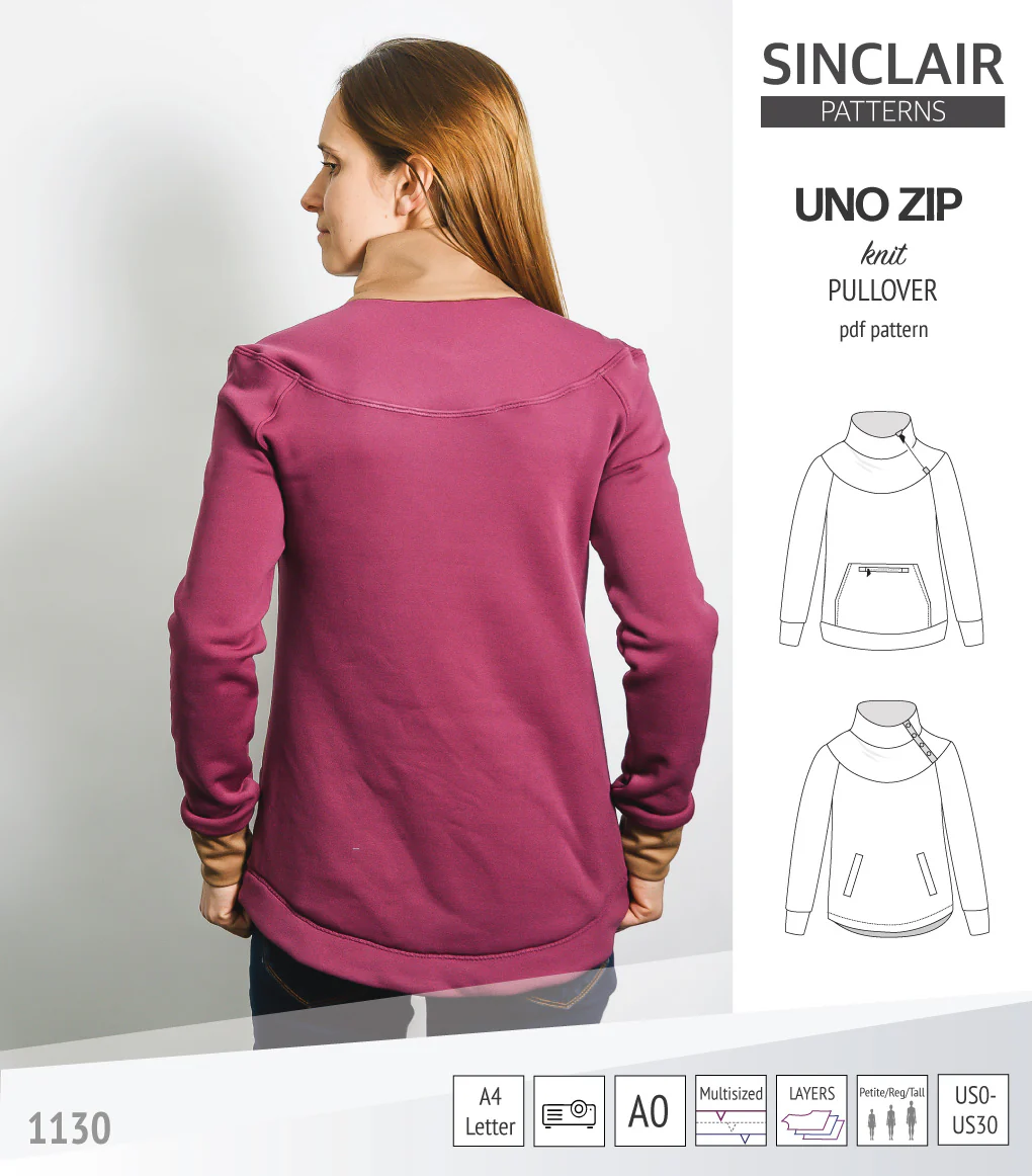 Uno zip pullover (PDF) - Image 3
