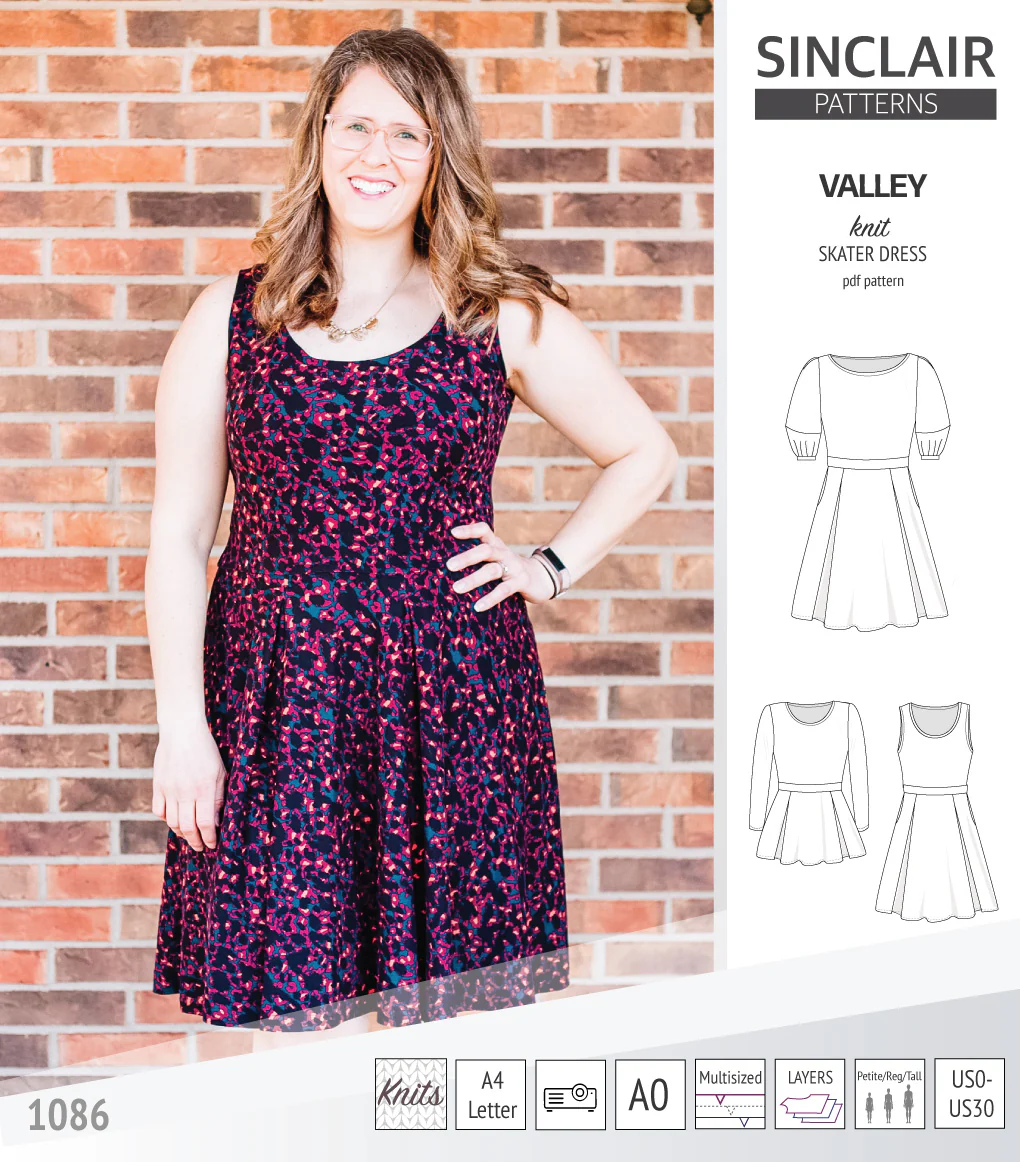 Valley knit skater dress with lantern sleeves and other options (PDF) - Image 10