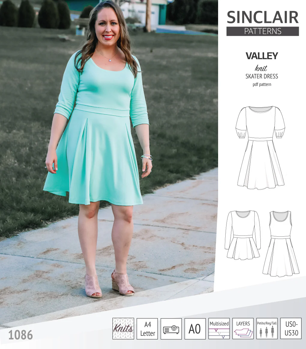 Valley knit skater dress with lantern sleeves and other options (PDF) - Image 13