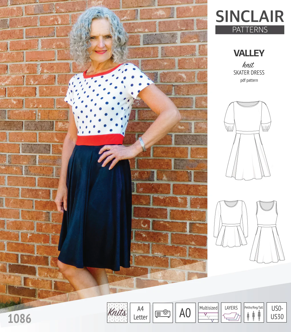 Valley knit skater dress with lantern sleeves and other options (PDF) - Image 17