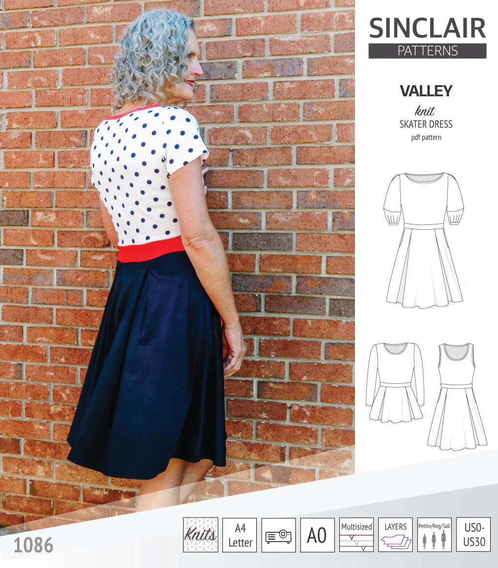 Valley knit skater dress with lantern sleeves and other options (PDF) - Image 18