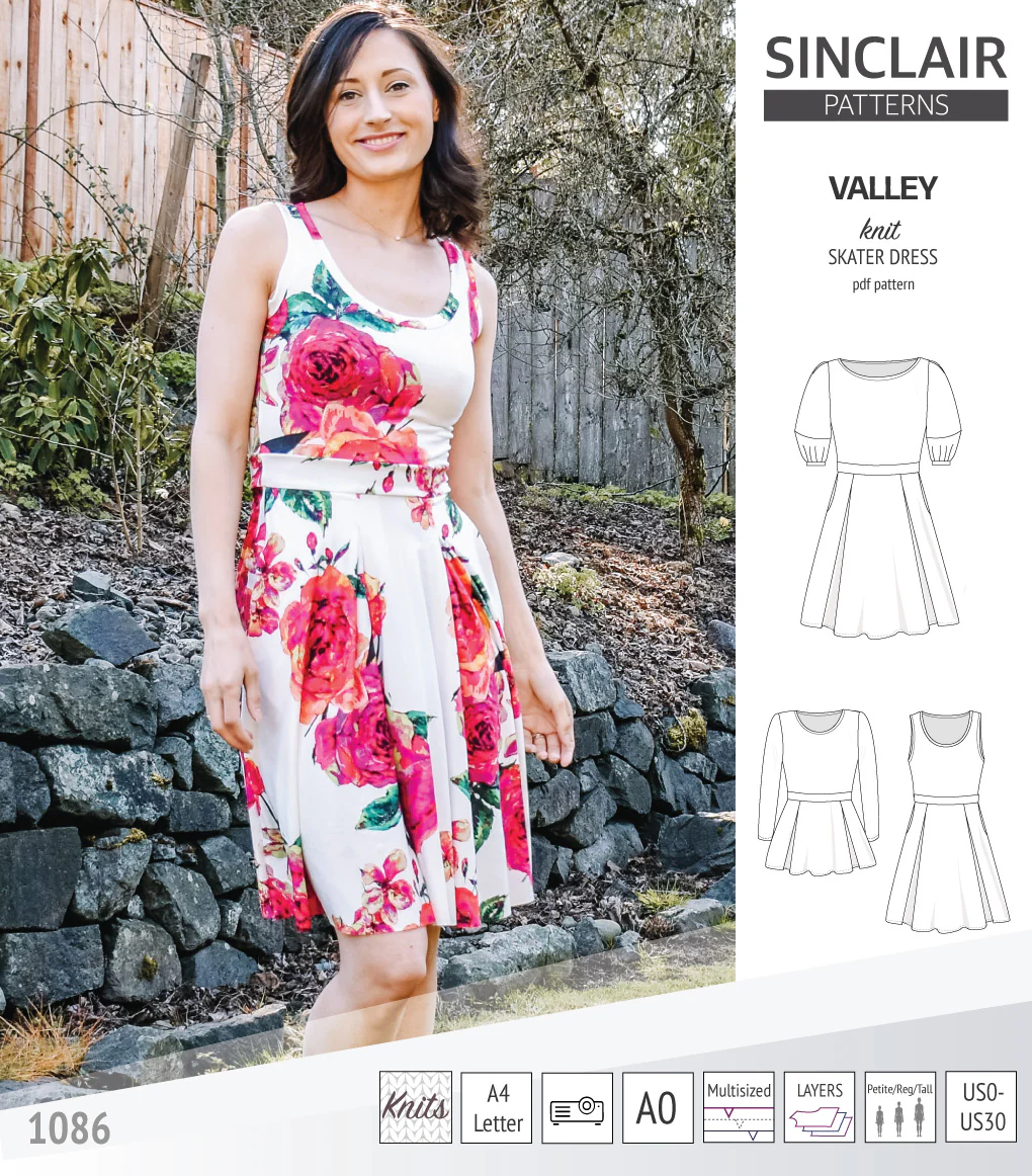 Valley knit skater dress with lantern sleeves and other options (PDF) - Image 19