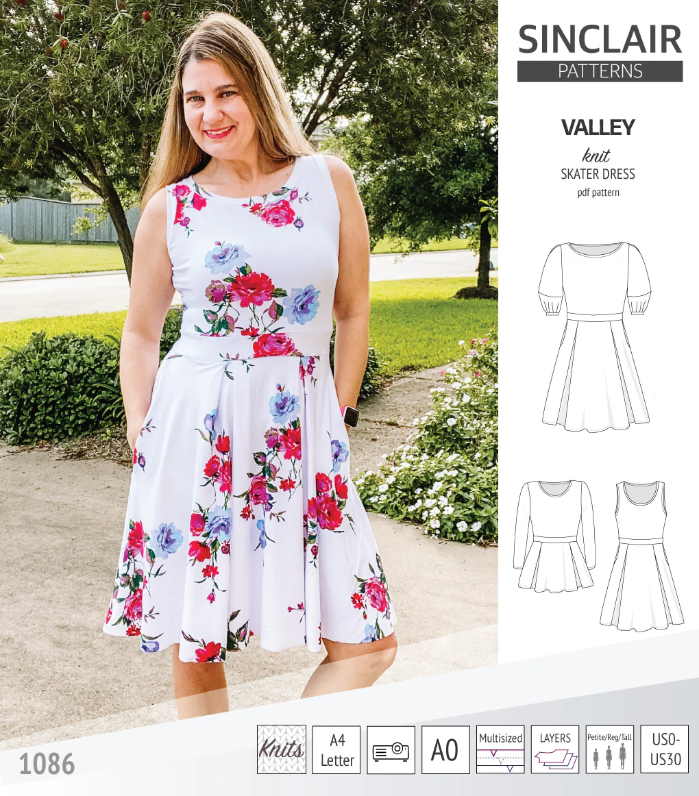 Valley knit skater dress with lantern sleeves and other options (PDF) - Image 20