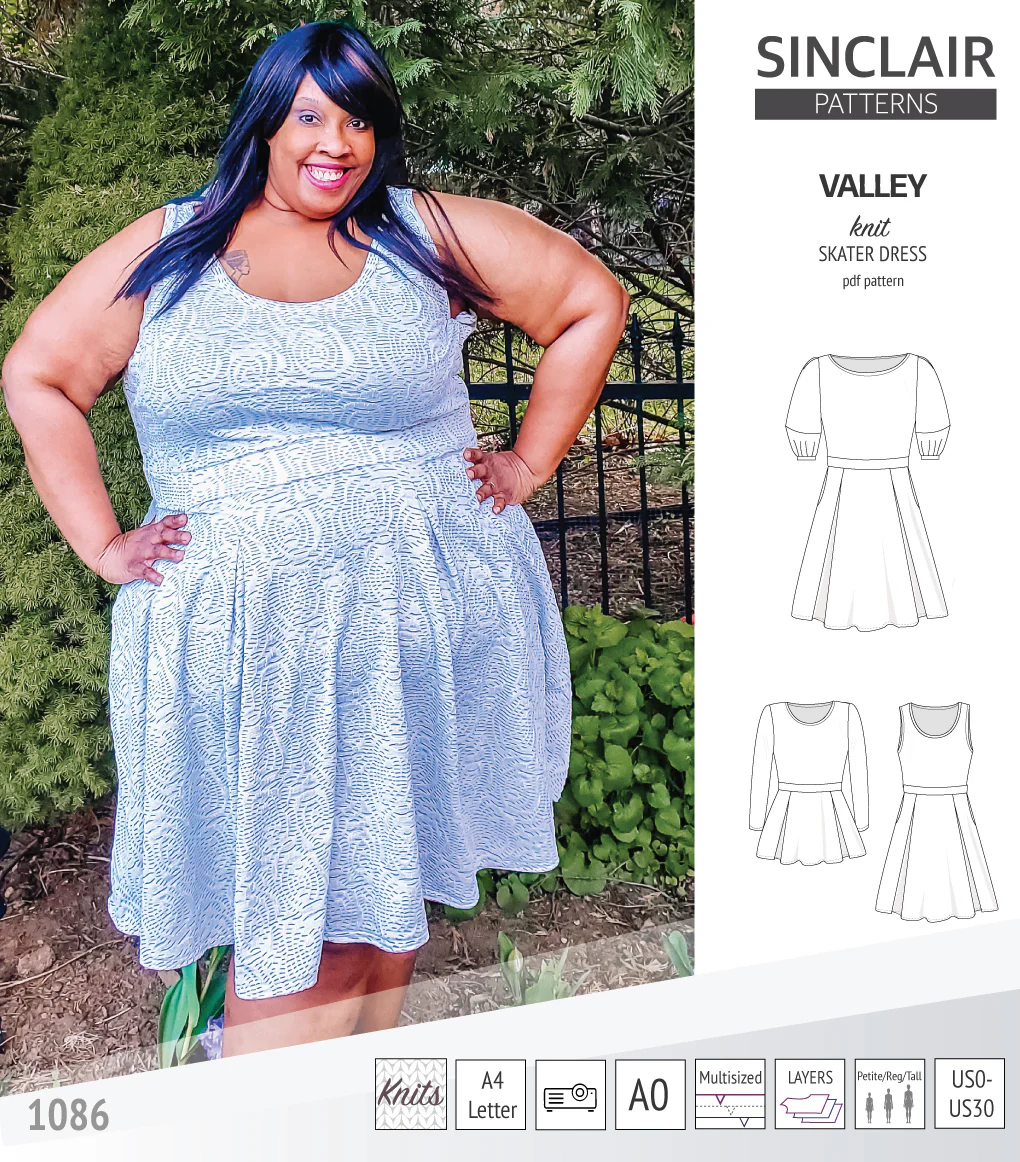 Valley knit skater dress with lantern sleeves and other options (PDF) - Image 22