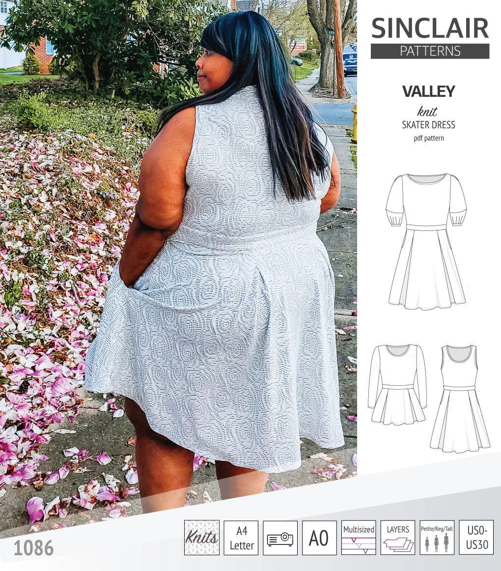 Valley knit skater dress with lantern sleeves and other options (PDF) - Image 23