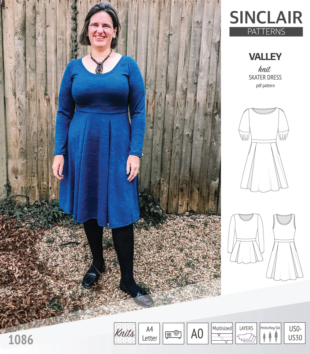 Valley knit skater dress with lantern sleeves and other options (PDF) - Image 24