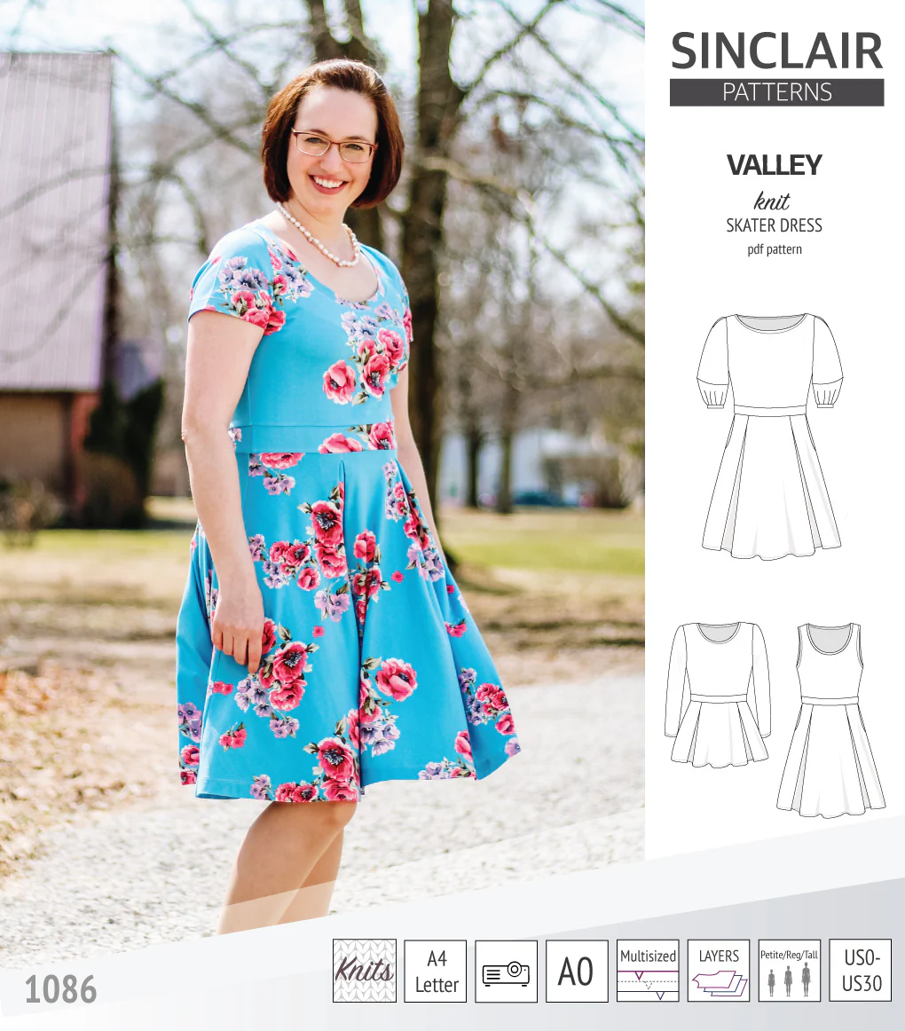 Valley knit skater dress with lantern sleeves and other options (PDF) - Image 27