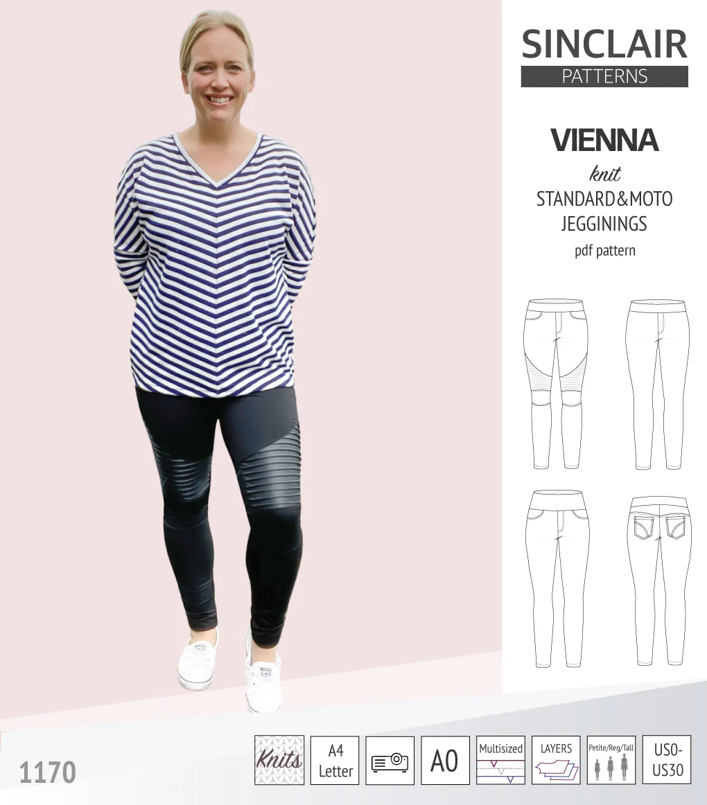Vienna knit jeggings with moto patch option (PDF) - Image 5