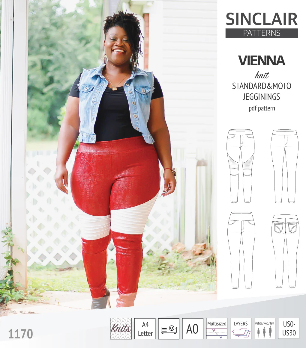 Vienna knit jeggings with moto patch option (PDF) - Image 6