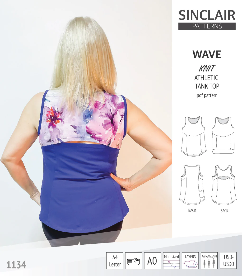 Wave athletic knit tank top with waistline shaping (PDF) - Image 10