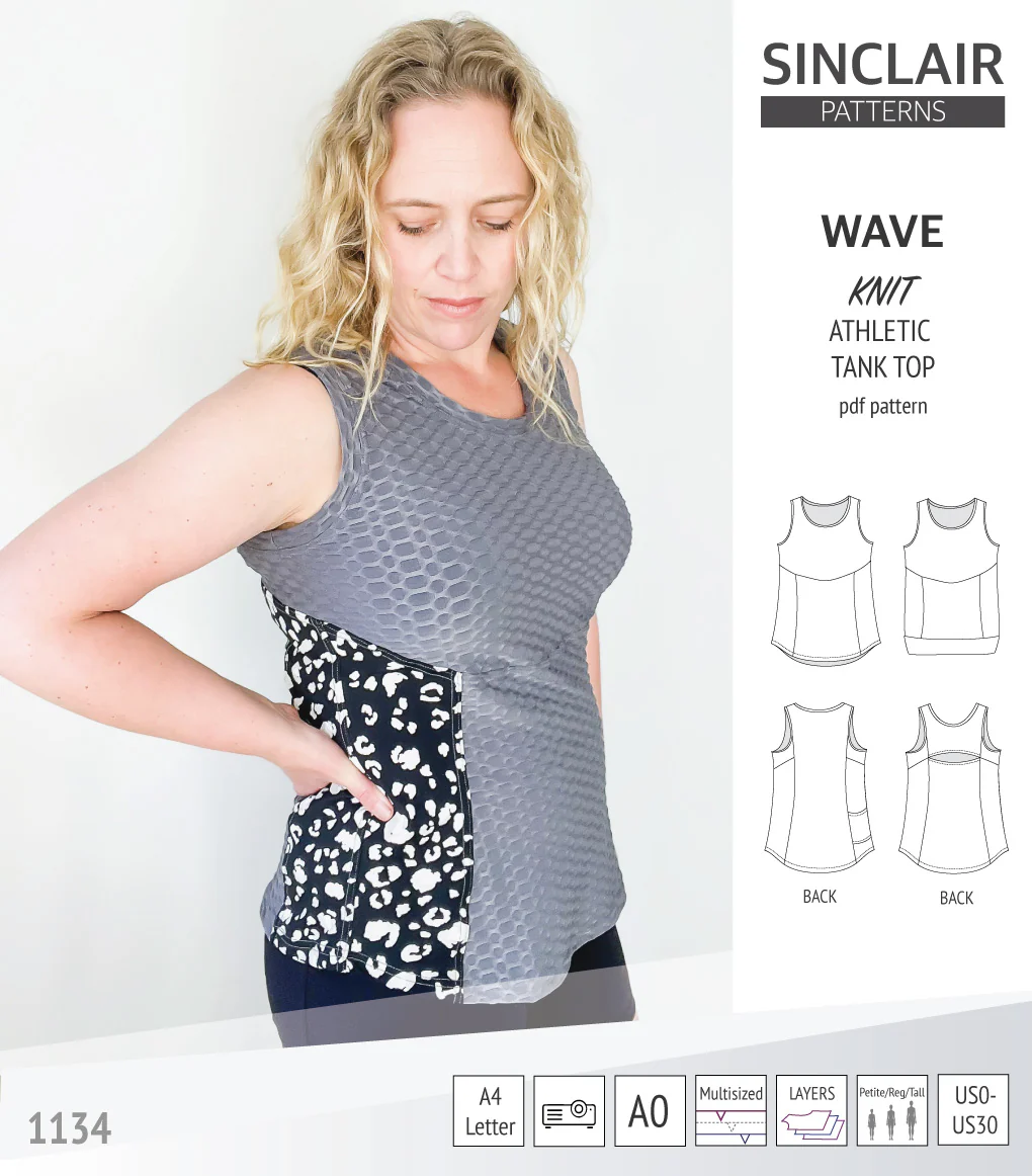 Wave athletic knit tank top with waistline shaping (PDF) - Image 11