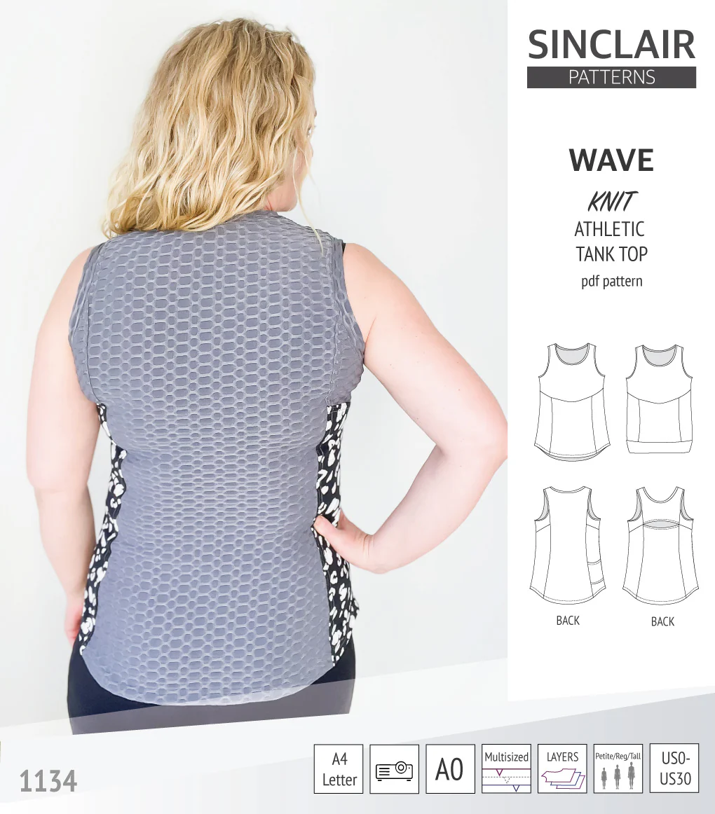 Wave athletic knit tank top with waistline shaping (PDF) - Image 12