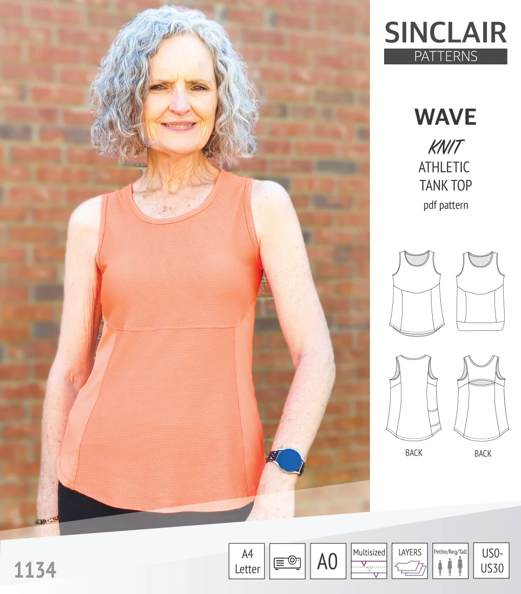 Wave athletic knit tank top with waistline shaping (PDF) - Image 13