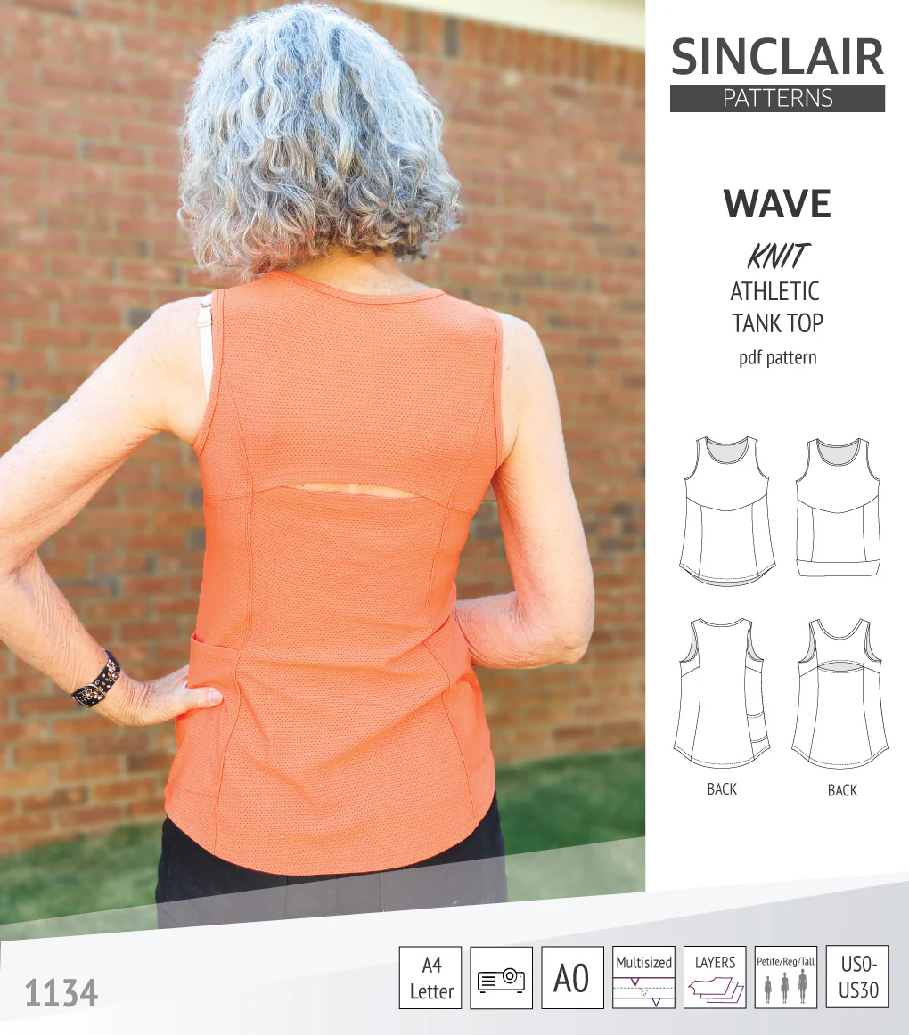 Wave athletic knit tank top with waistline shaping (PDF) - Image 14