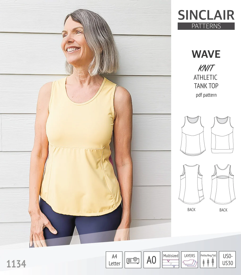 Wave athletic knit tank top with waistline shaping (PDF) - Image 15