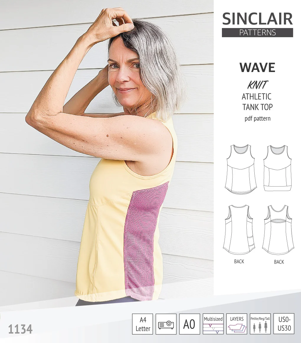 Wave athletic knit tank top with waistline shaping (PDF) - Image 16