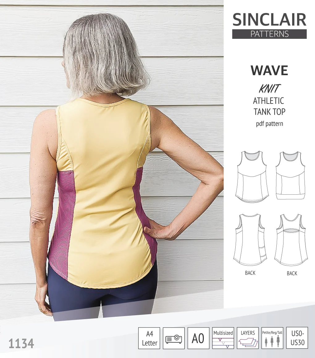Wave athletic knit tank top with waistline shaping (PDF) - Image 17