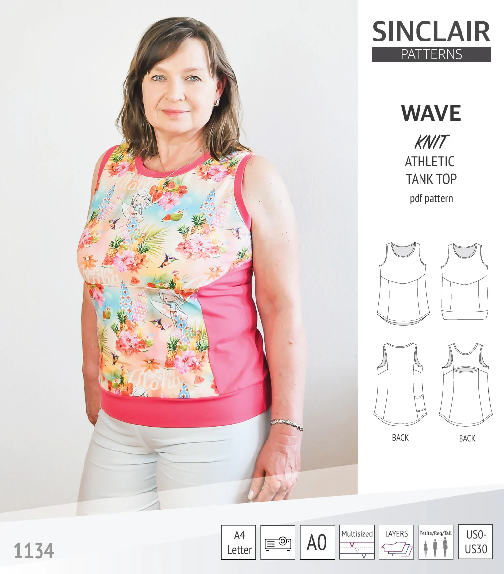 Wave athletic knit tank top with waistline shaping (PDF) - Image 18