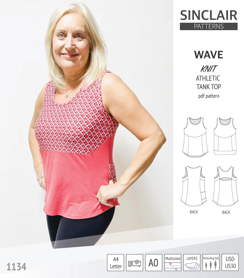 Wave athletic knit tank top with waistline shaping (PDF) - Image 19