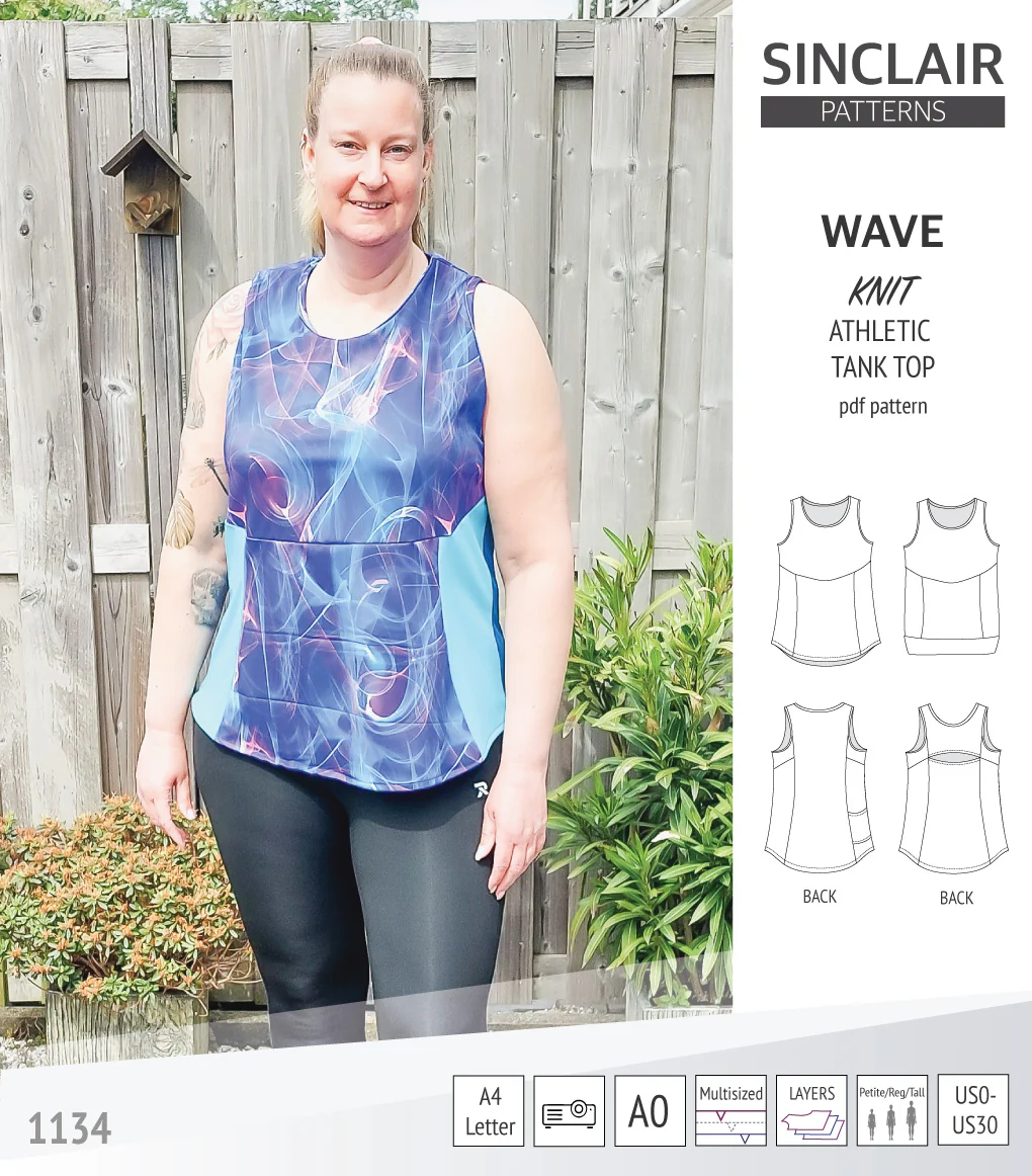 Wave athletic knit tank top with waistline shaping (PDF) - Image 21