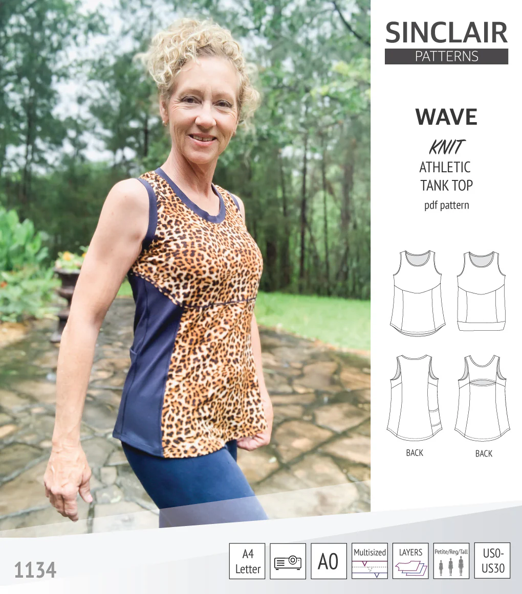 Wave athletic knit tank top with waistline shaping (PDF) - Image 22
