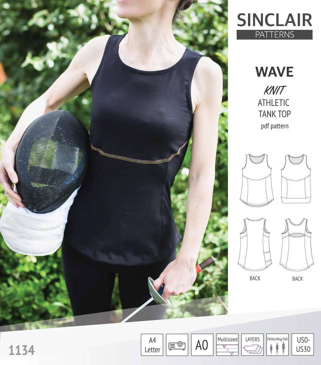 Wave athletic knit tank top with waistline shaping (PDF) - Image 23