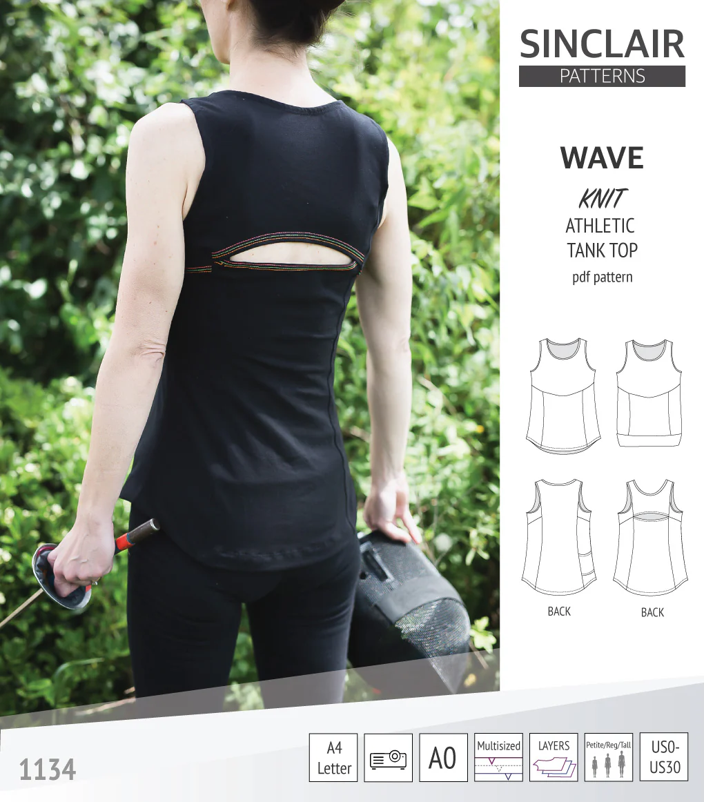 Wave athletic knit tank top with waistline shaping (PDF) - Image 24