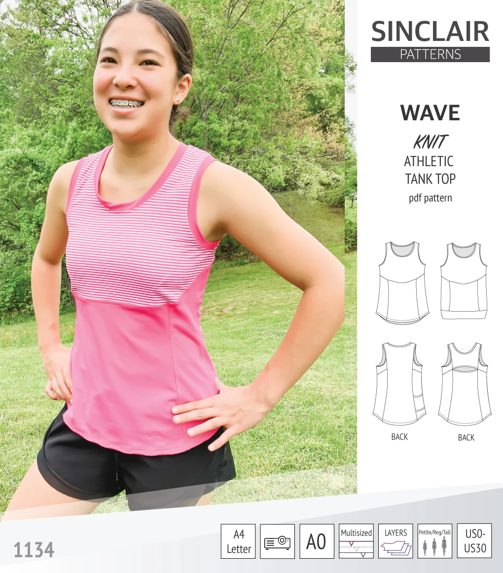 Wave athletic knit tank top with waistline shaping (PDF) - Image 25