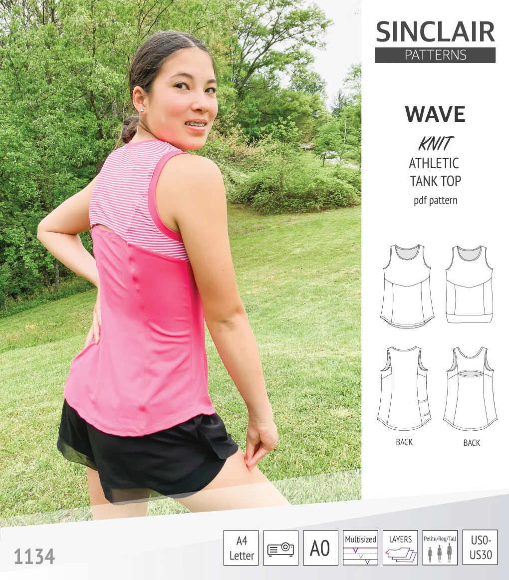 Wave athletic knit tank top with waistline shaping (PDF) - Image 26