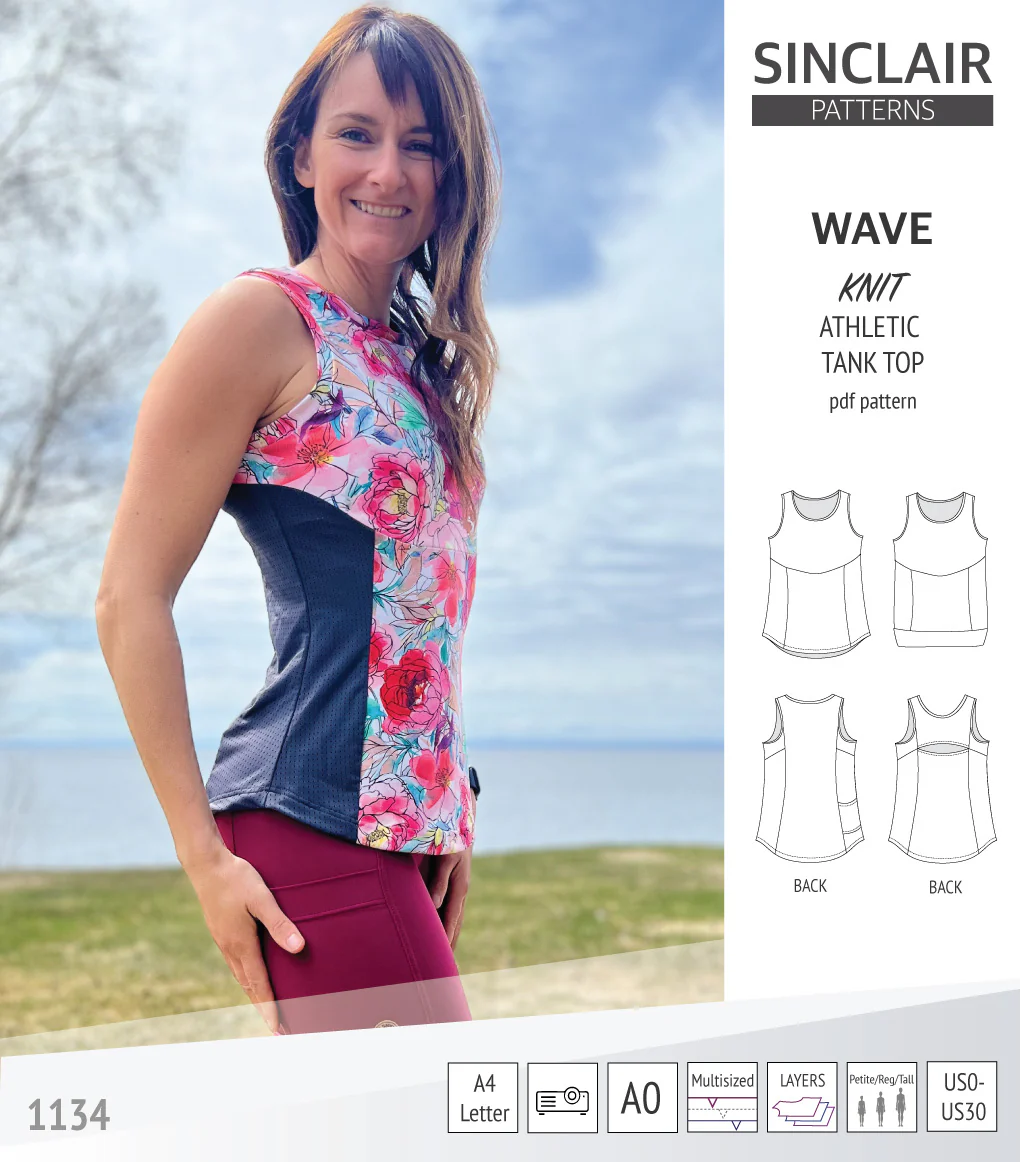 Wave athletic knit tank top with waistline shaping (PDF) - Image 27