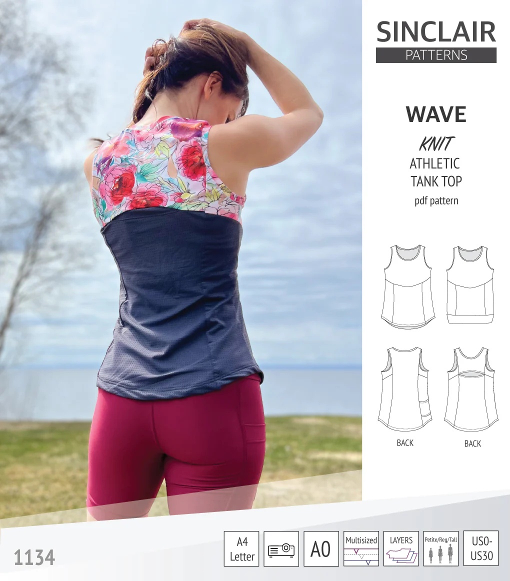 Wave athletic knit tank top with waistline shaping (PDF) - Image 28