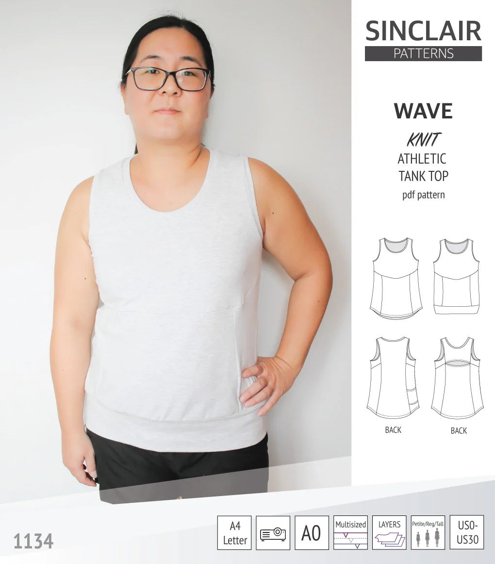 Wave athletic knit tank top with waistline shaping (PDF) - Image 29