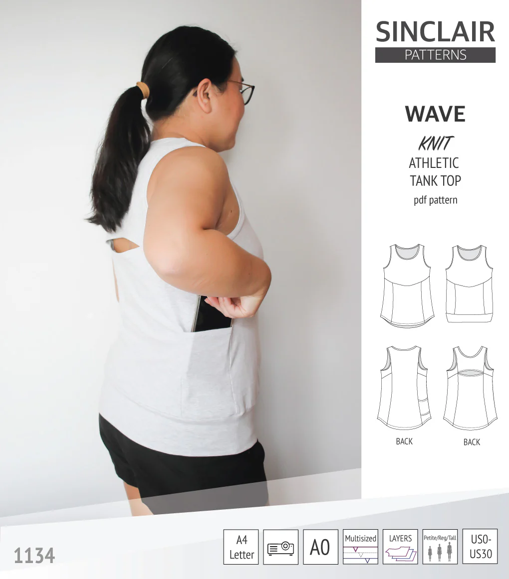 Wave athletic knit tank top with waistline shaping (PDF) - Image 31