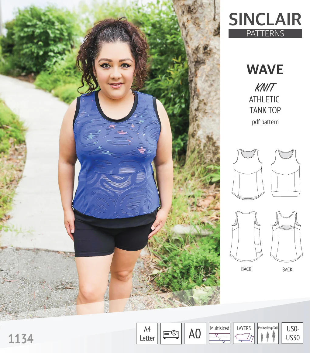 Wave athletic knit tank top with waistline shaping (PDF) - Image 32