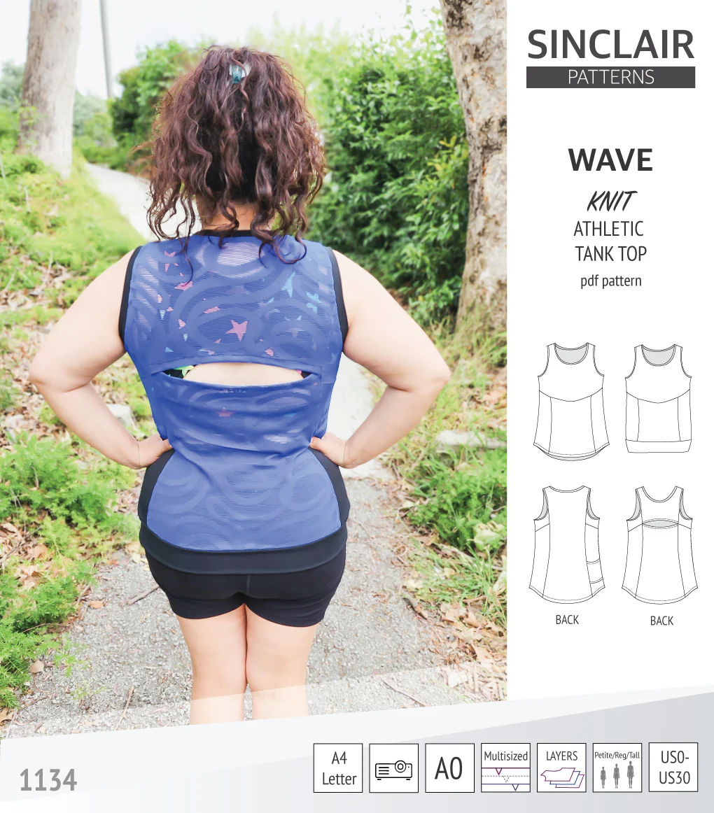 Wave athletic knit tank top with waistline shaping (PDF) - Image 33