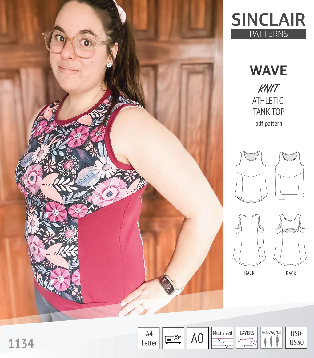 Wave athletic knit tank top with waistline shaping (PDF) - Image 34