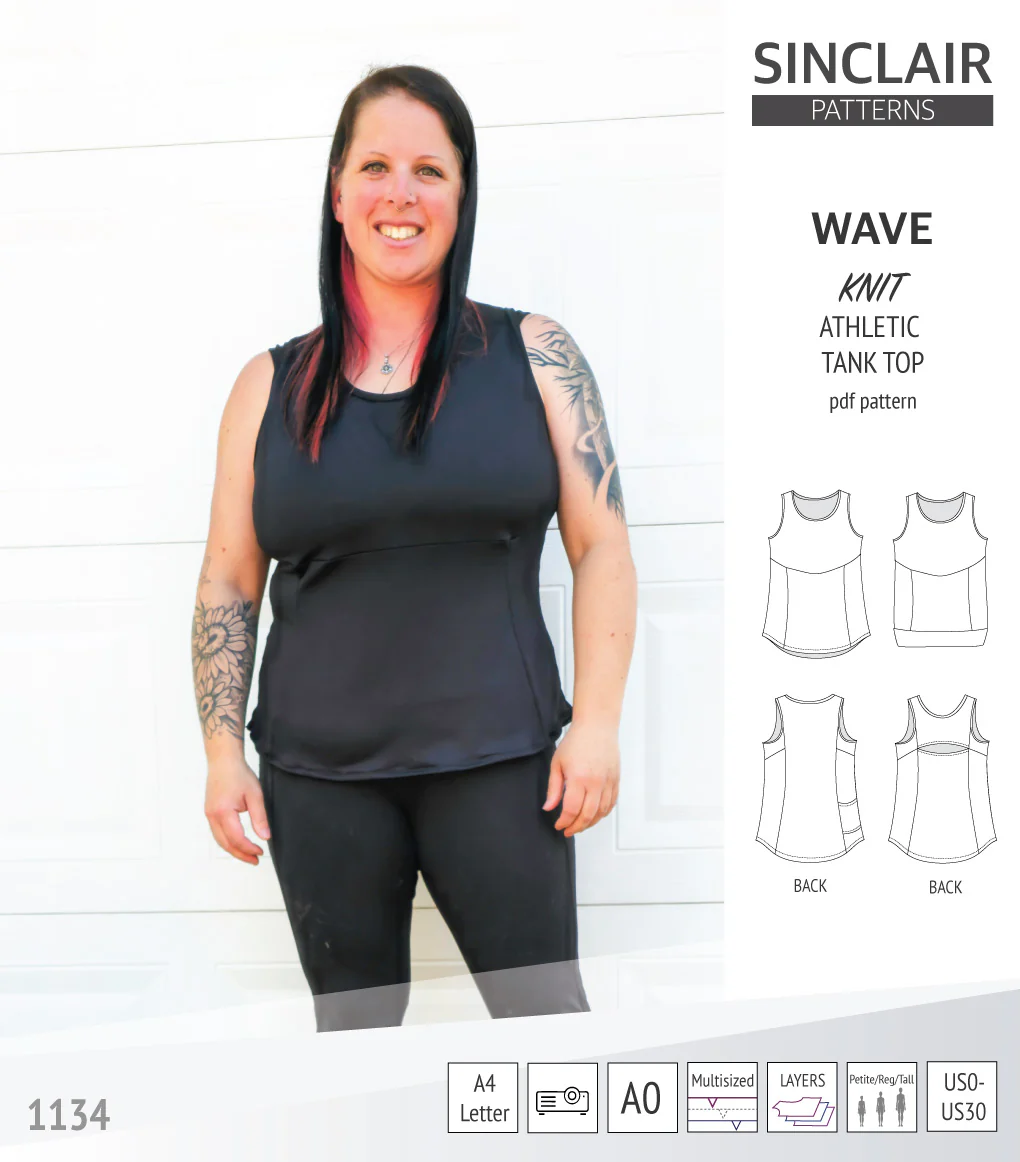 Wave athletic knit tank top with waistline shaping (PDF) - Image 35