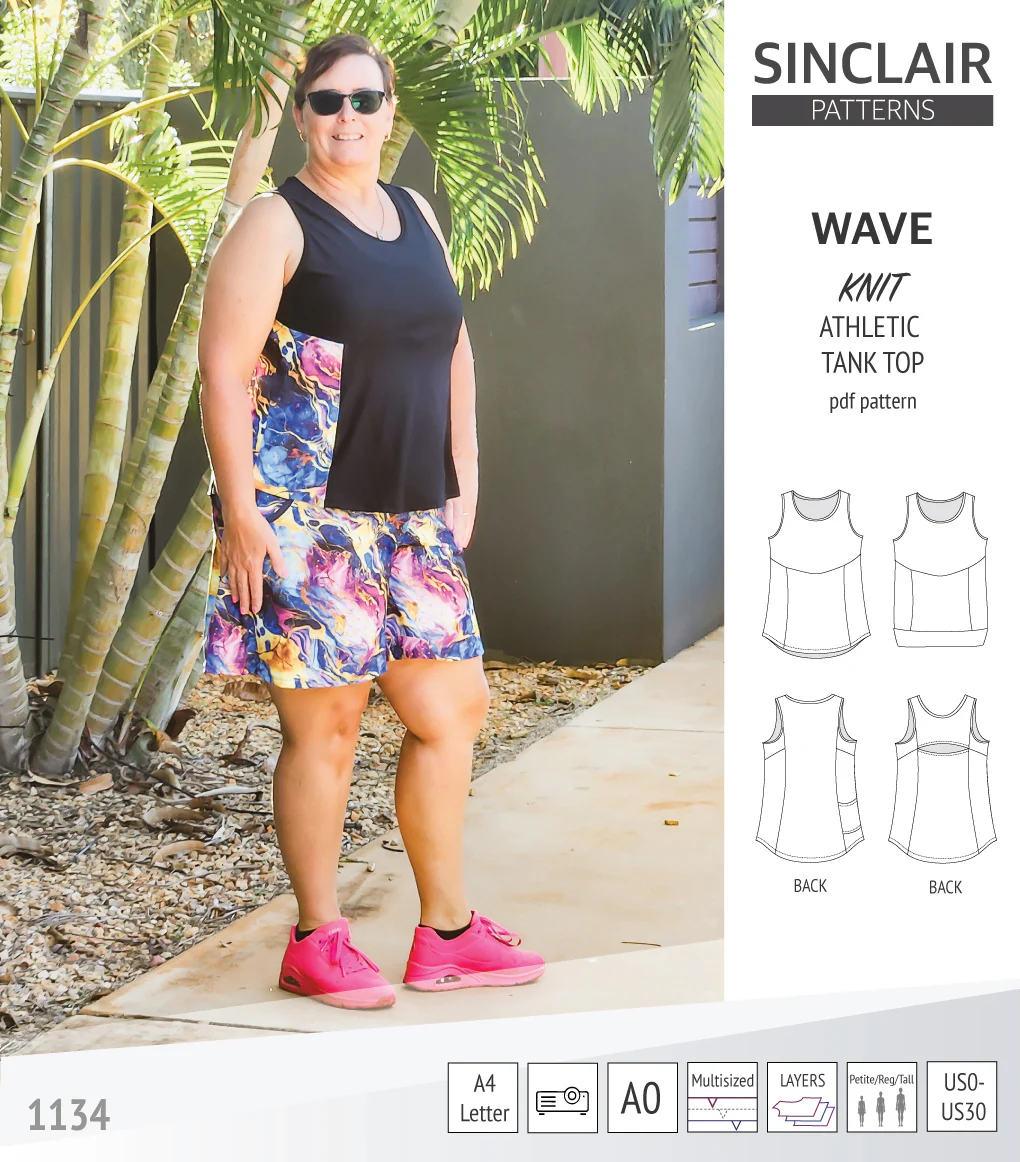 Wave athletic knit tank top with waistline shaping (PDF) - Image 37
