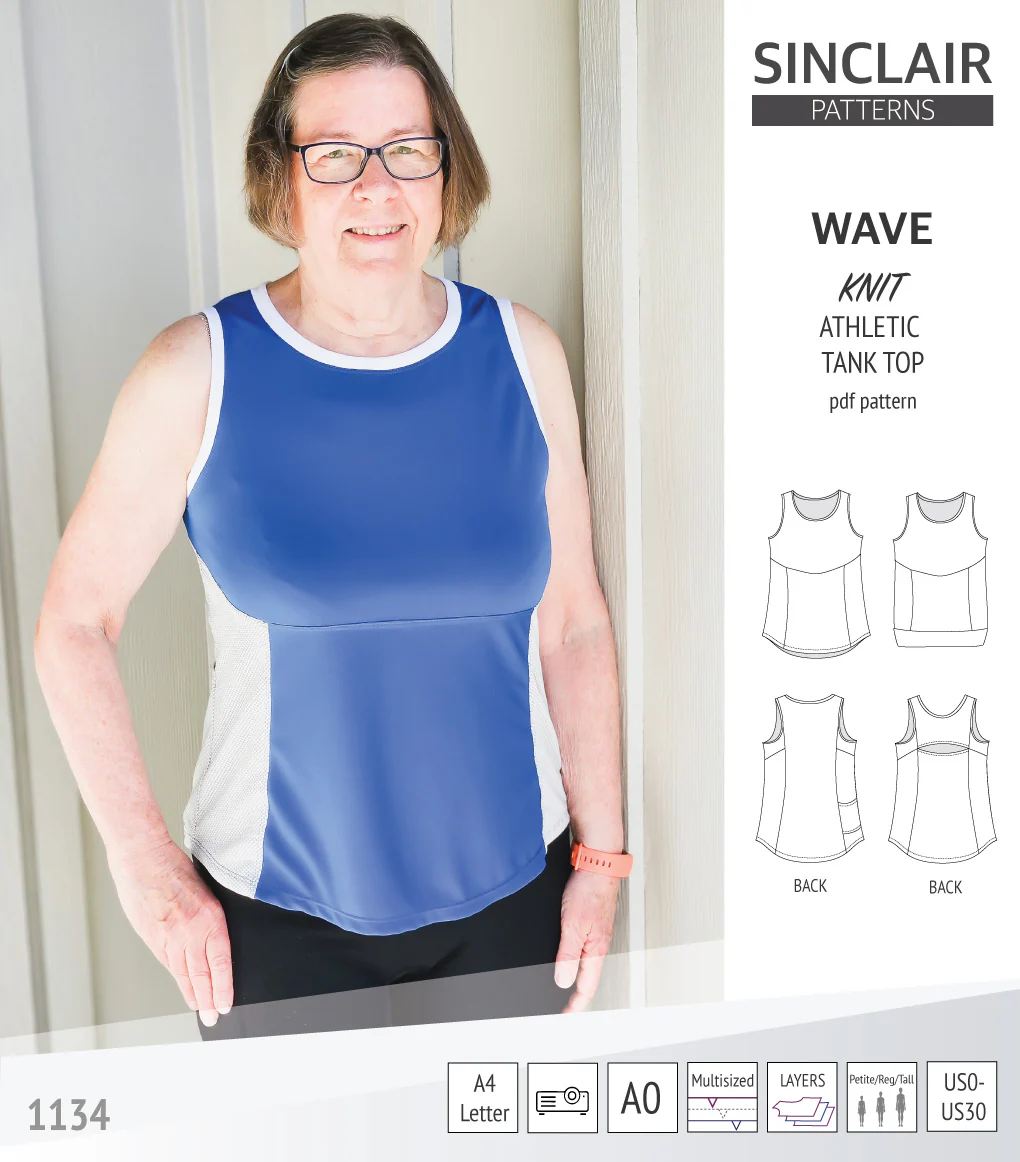 Wave athletic knit tank top with waistline shaping (PDF) - Image 38