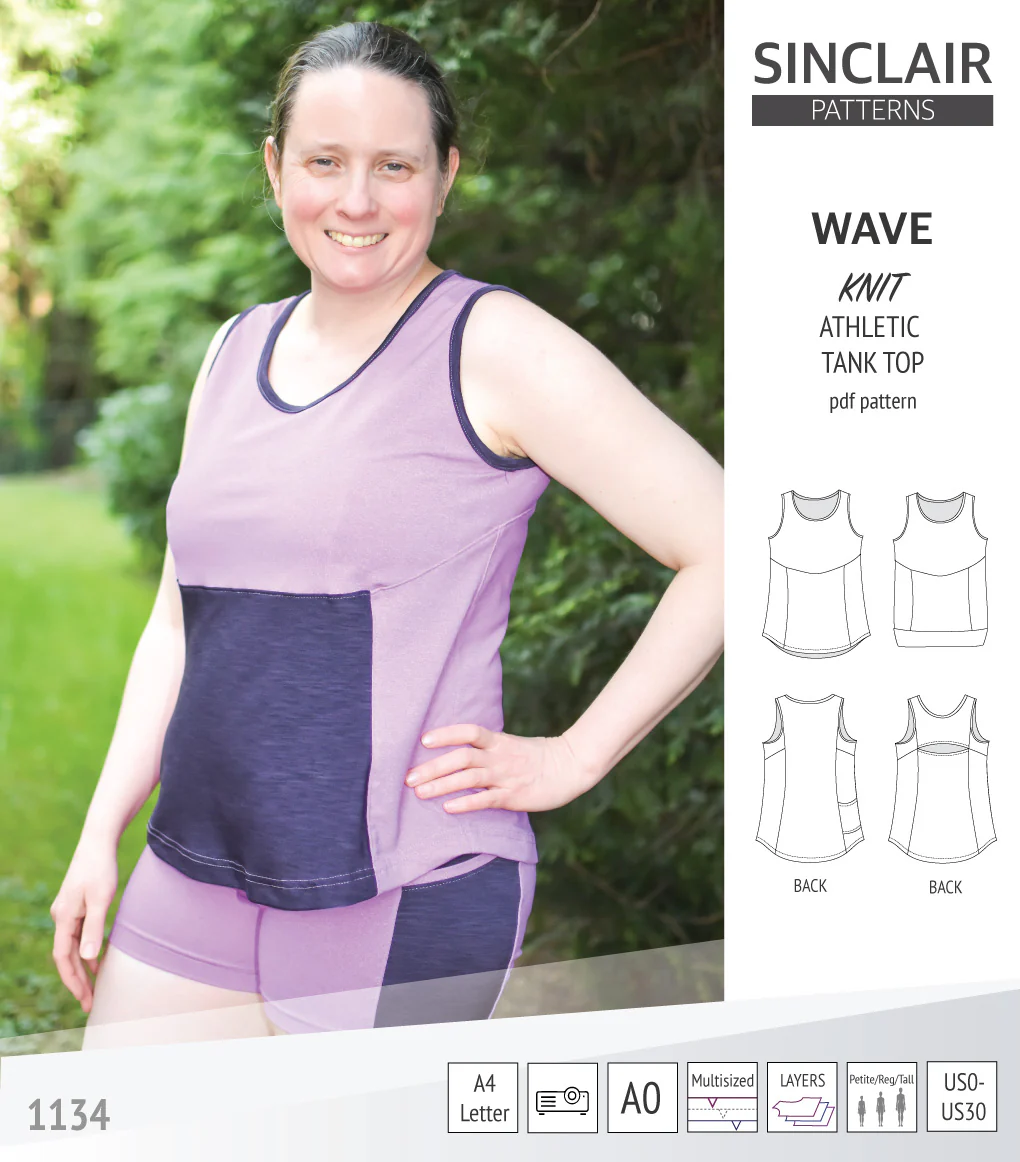 Wave athletic knit tank top with waistline shaping (PDF) - Image 39