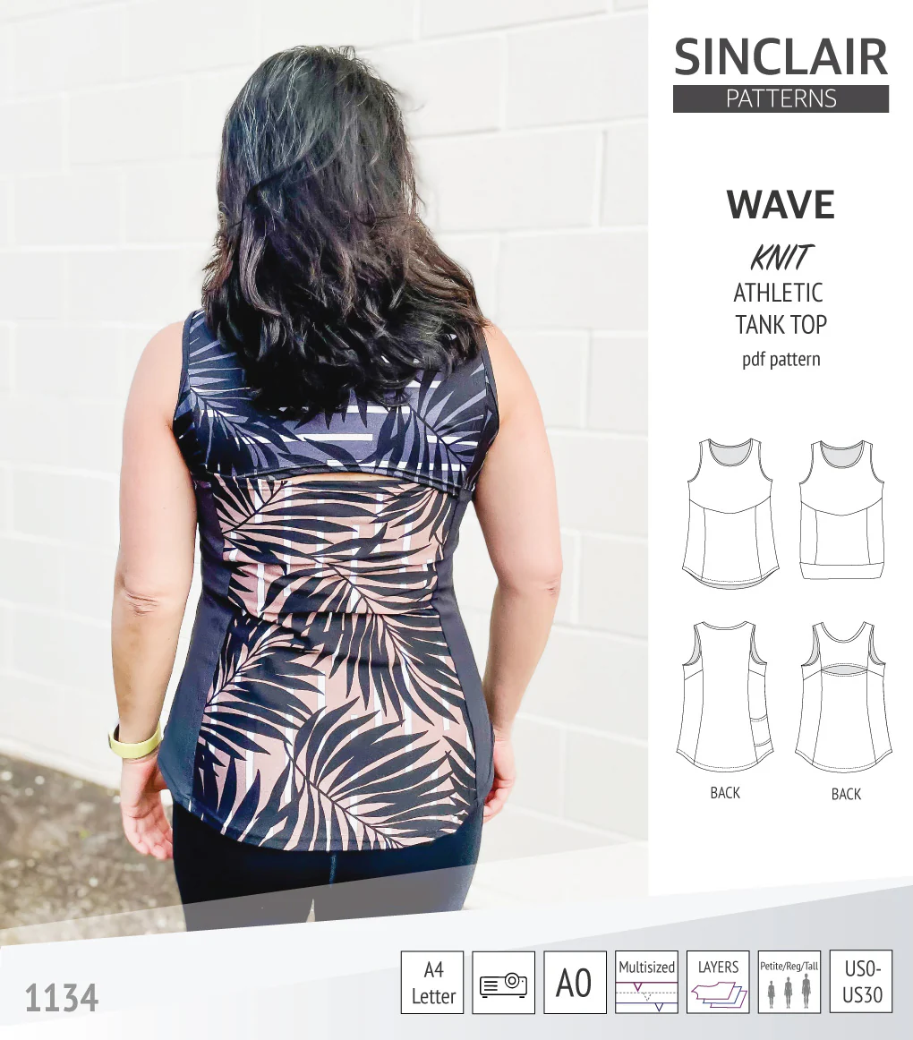 Wave athletic knit tank top with waistline shaping (PDF) - Image 4