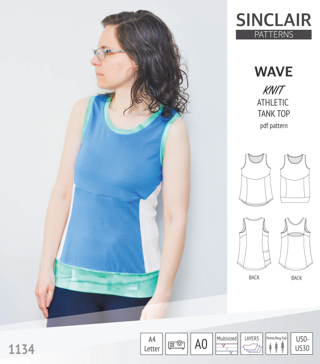 Wave athletic knit tank top with waistline shaping (PDF) - Image 40