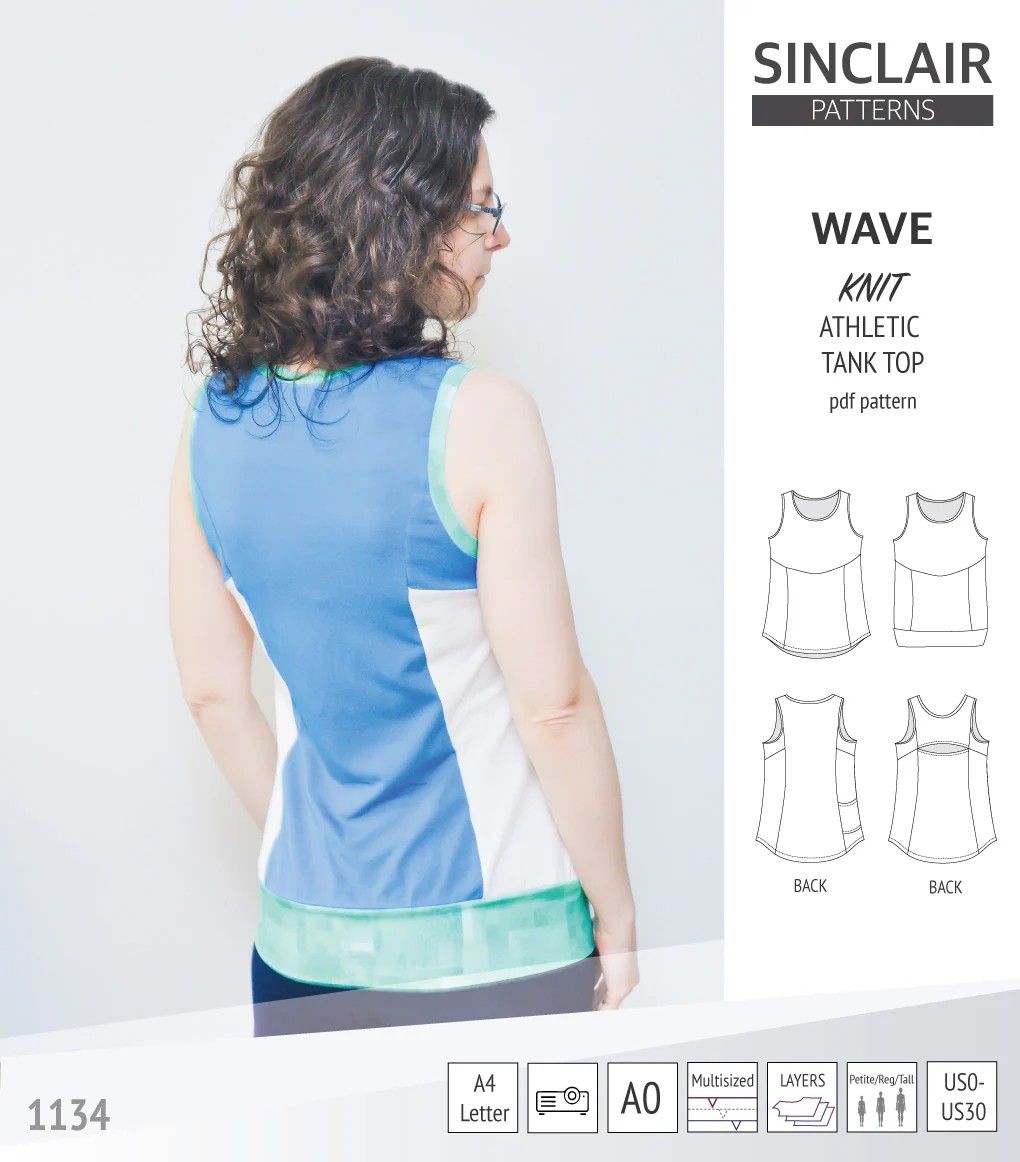 Wave athletic knit tank top with waistline shaping (PDF) - Image 41
